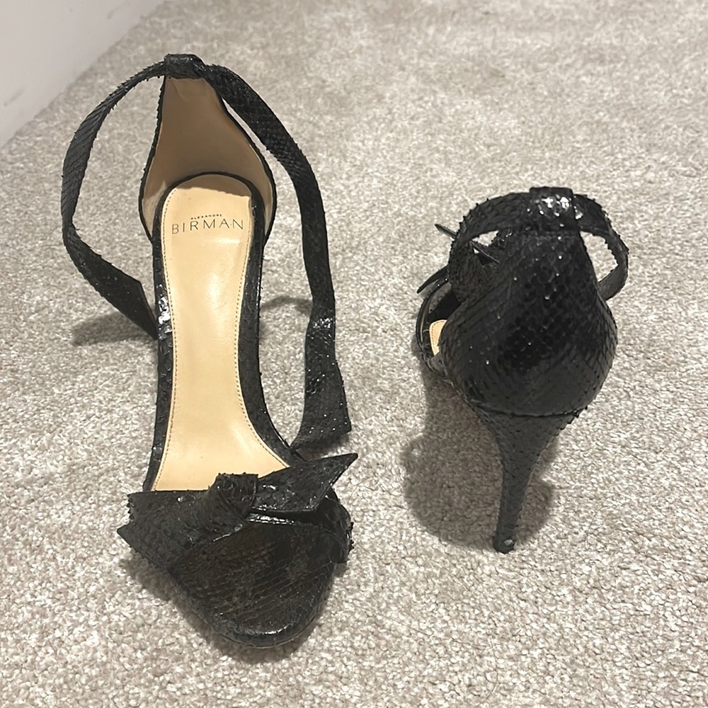 Alexandre Birman Snakeskin Ankle Strap Sandal